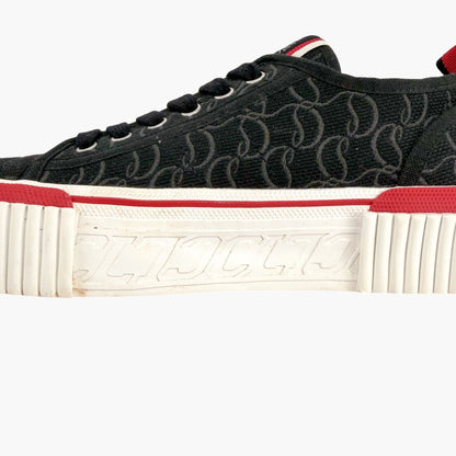 Christian Louboutin Super Pedro Sneakers in Black Canvas Size 39