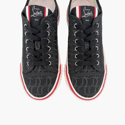 Christian Louboutin Super Pedro Sneakers in Black Canvas Size 39