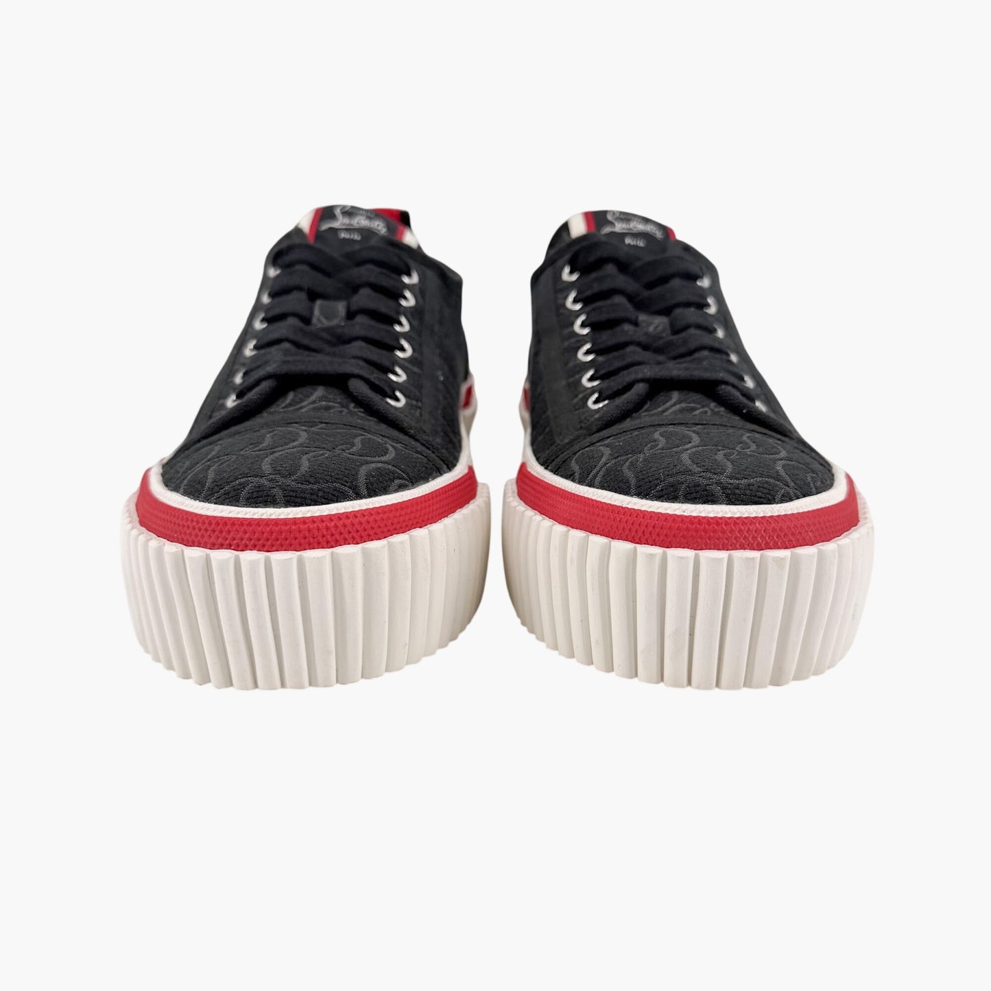 Christian Louboutin Super Pedro Sneakers in Black Canvas Size 39