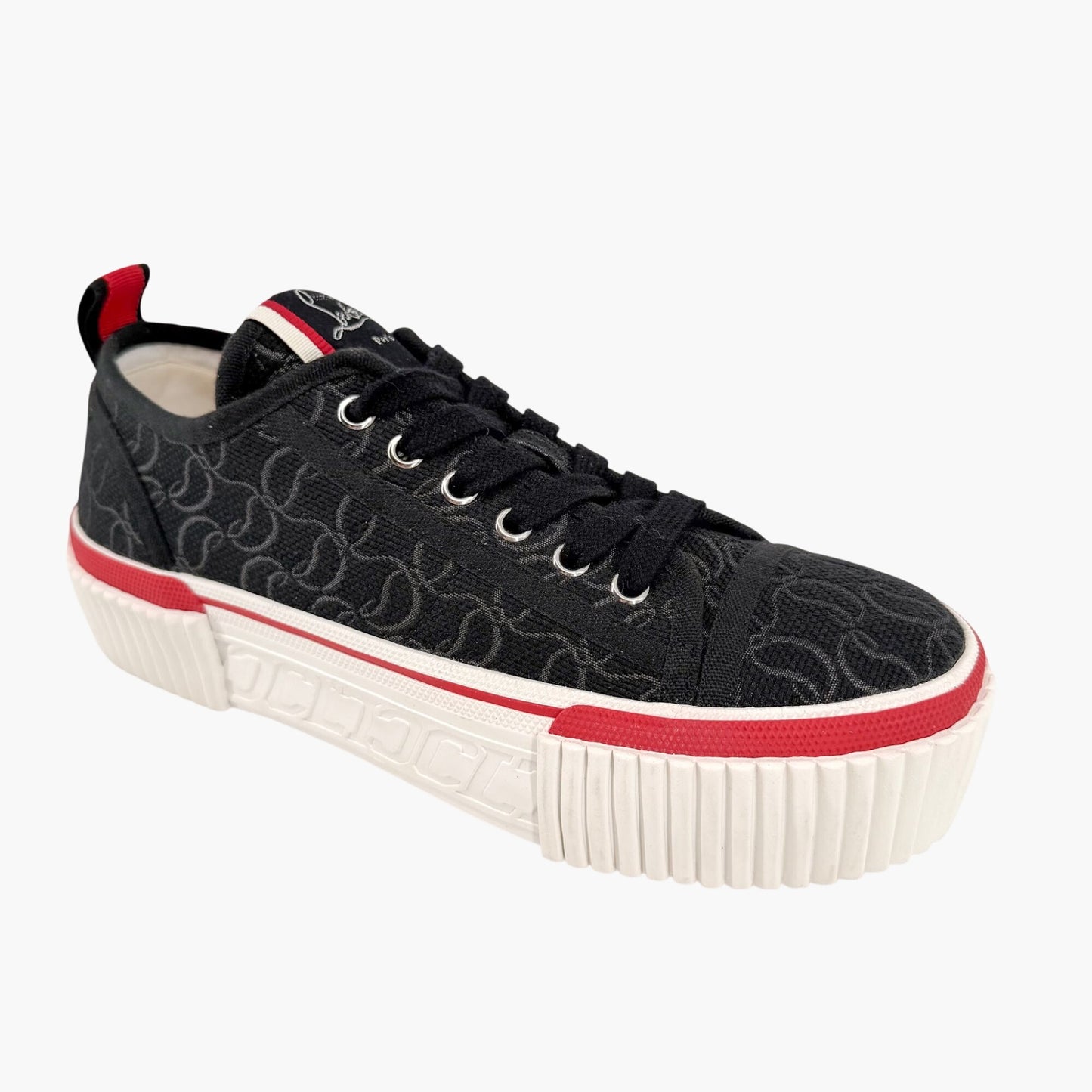 Christian Louboutin Super Pedro Sneakers in Black Canvas Size 39