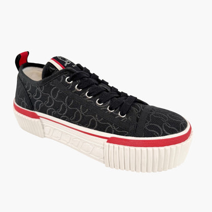 Christian Louboutin Super Pedro Sneakers in Black Canvas Size 39