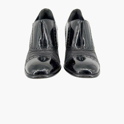 Chanel Quilted Brogue Ankle Booties Black Size 40