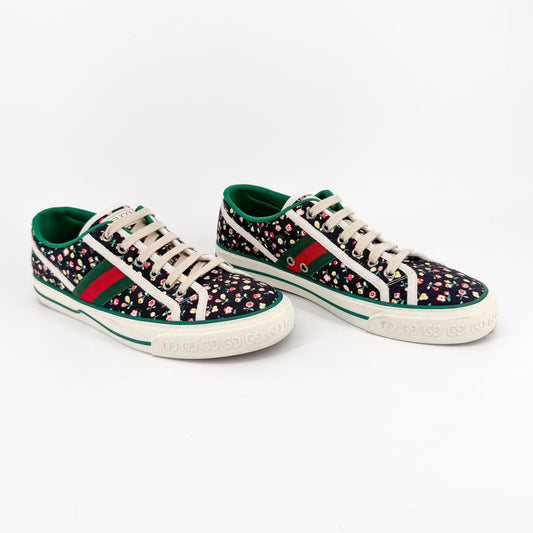 Gucci x Liberty of London 1977 Tennis Sneakers in Black Floral Canvas – Size 40