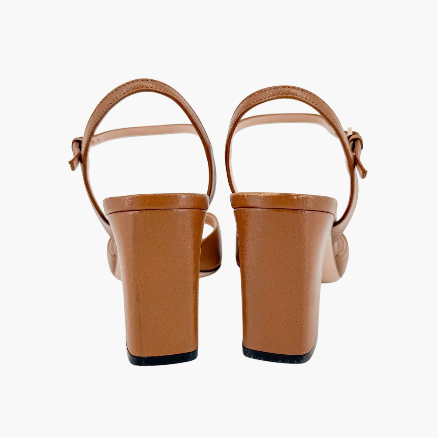 Gucci Lady Horsebit Block Heel Sandals in Brown Leather Size 38.5