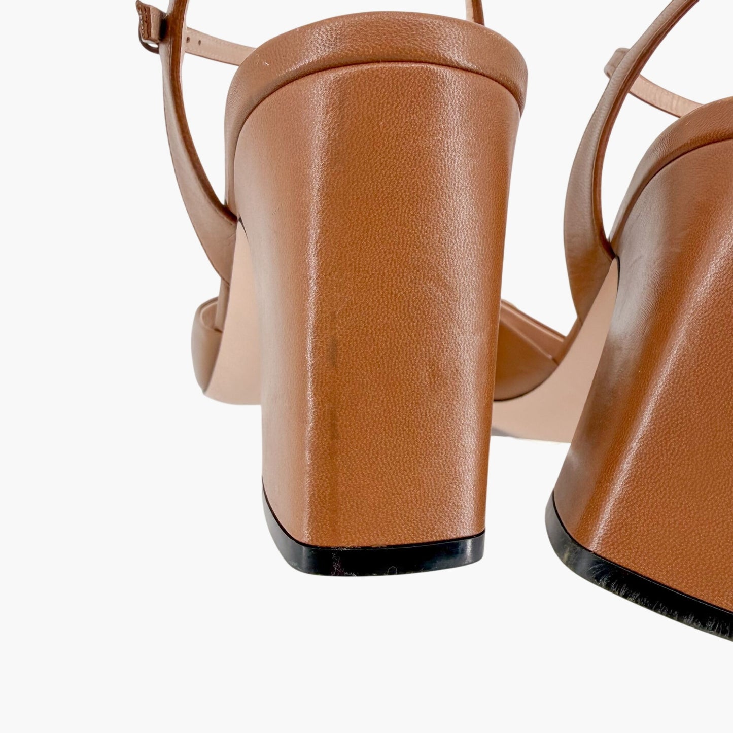 Gucci Lady Horsebit Block Heel Sandals in Brown Leather Size 38.5