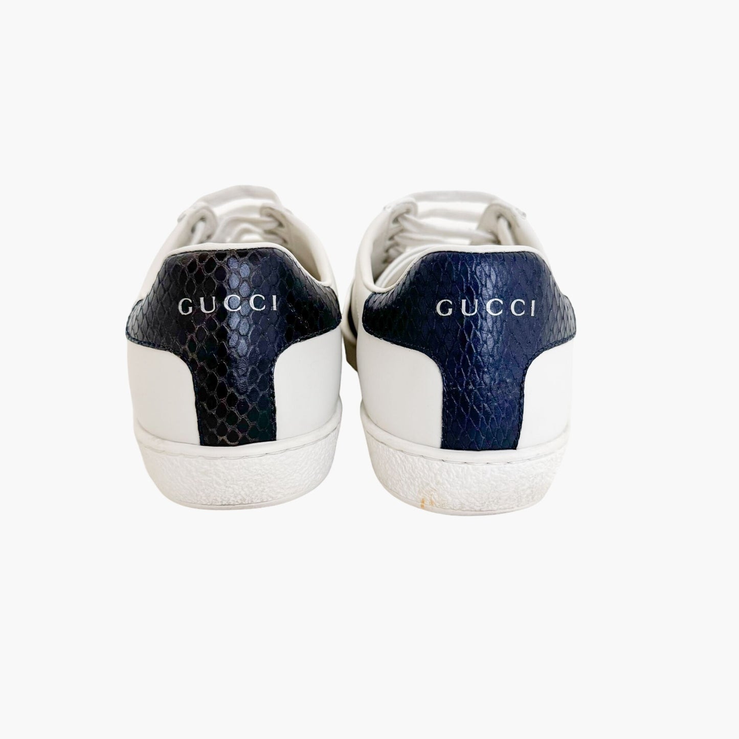 Gucci Ace Web Stripe Sneakers in White Leather Size 37.5