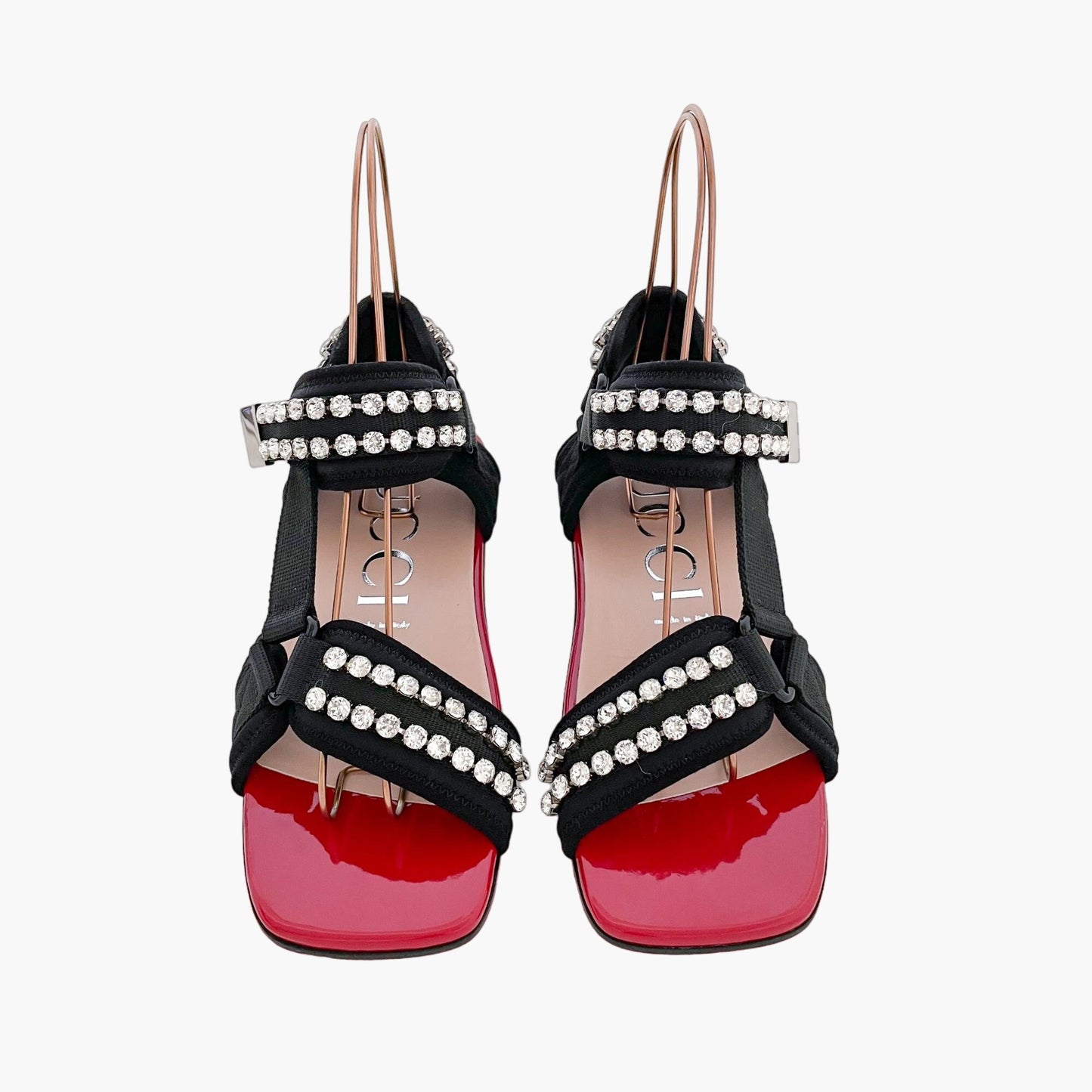 Gucci Shea Sandals in Black & Red Size 37.5