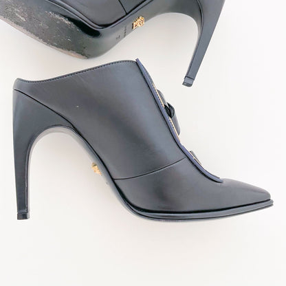 Versace Heeled Mules in Black Size 37