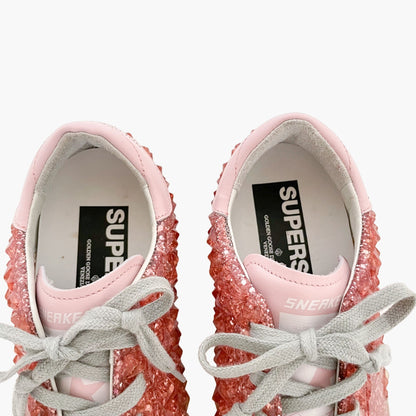 Golden Goose Deluxe Brand Superstar Sneakers in Pink Glitter Jelly Diamond Size 36