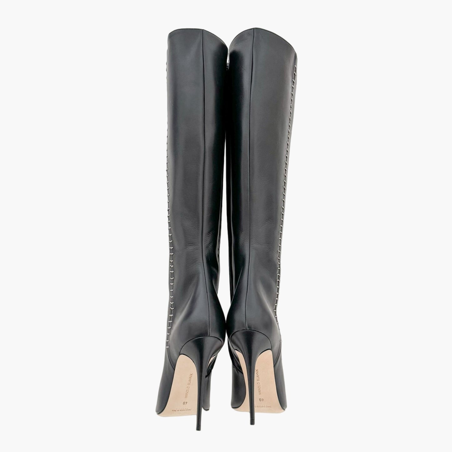 Manolo Blahnik Takala Boots in Black Calf Size 40