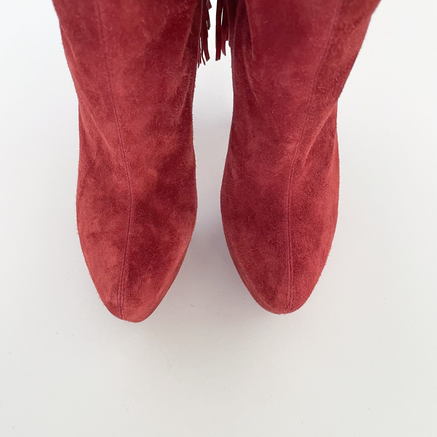 Christian Louboutin Interlopa 160 Boots in Moroccan Red Suede Size 39
