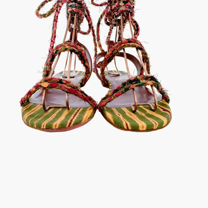 Christian Louboutin Maryam Lace Up Braided Sandals Size 37