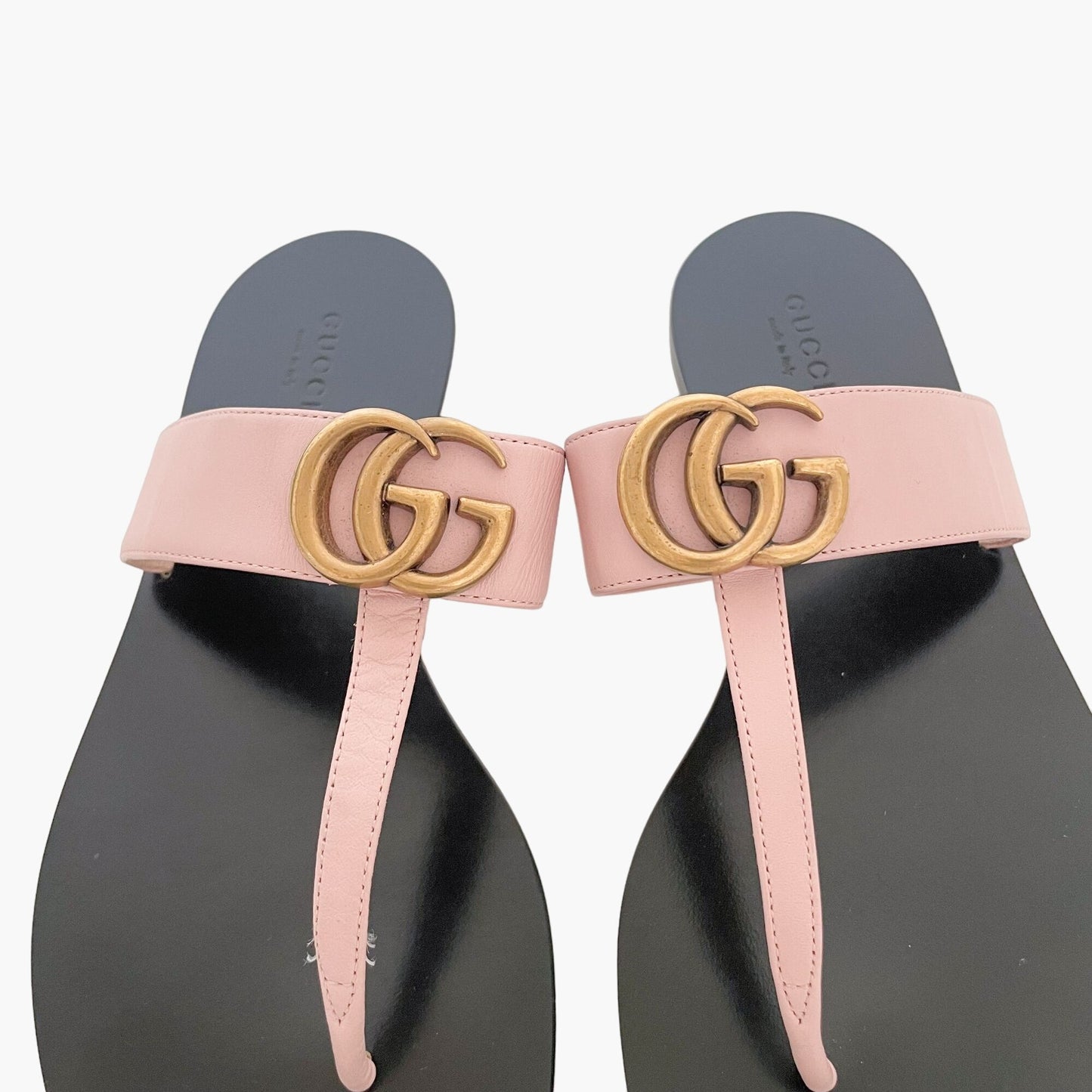 Gucci Marmont GG Thong Sandals in Light Pink Size 38