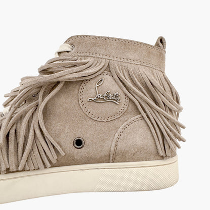 Christian Louboutin Coachelita Spikes Flat Sneakers in Beige Suede Size 39