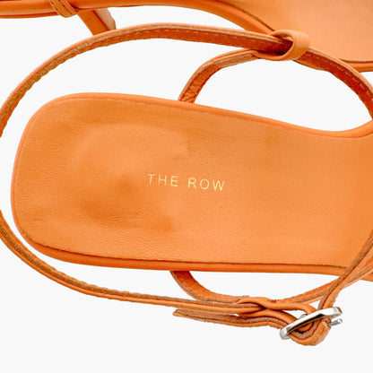 The Row Bare Sandal in Orange Leather Size 37