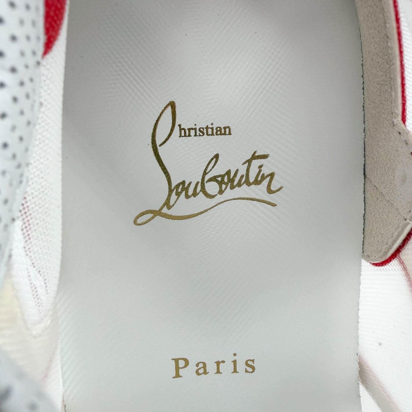 Christian Louboutin Sharkina Sneakers White Red Size 39.5