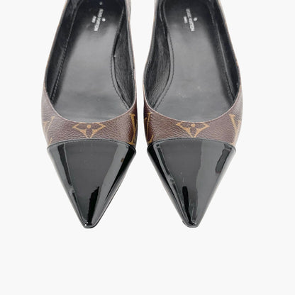 Louis Vuitton Fetish Cap Toe Ballet Flats in Brown Monogram Canvas Size 37.5