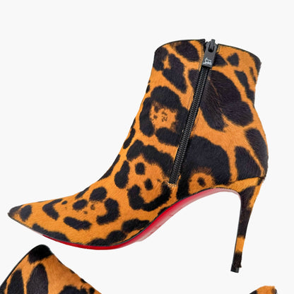 Christian Louboutin So Kate Booty 85 in Spicy Leopard Pony Hair Size 37.5