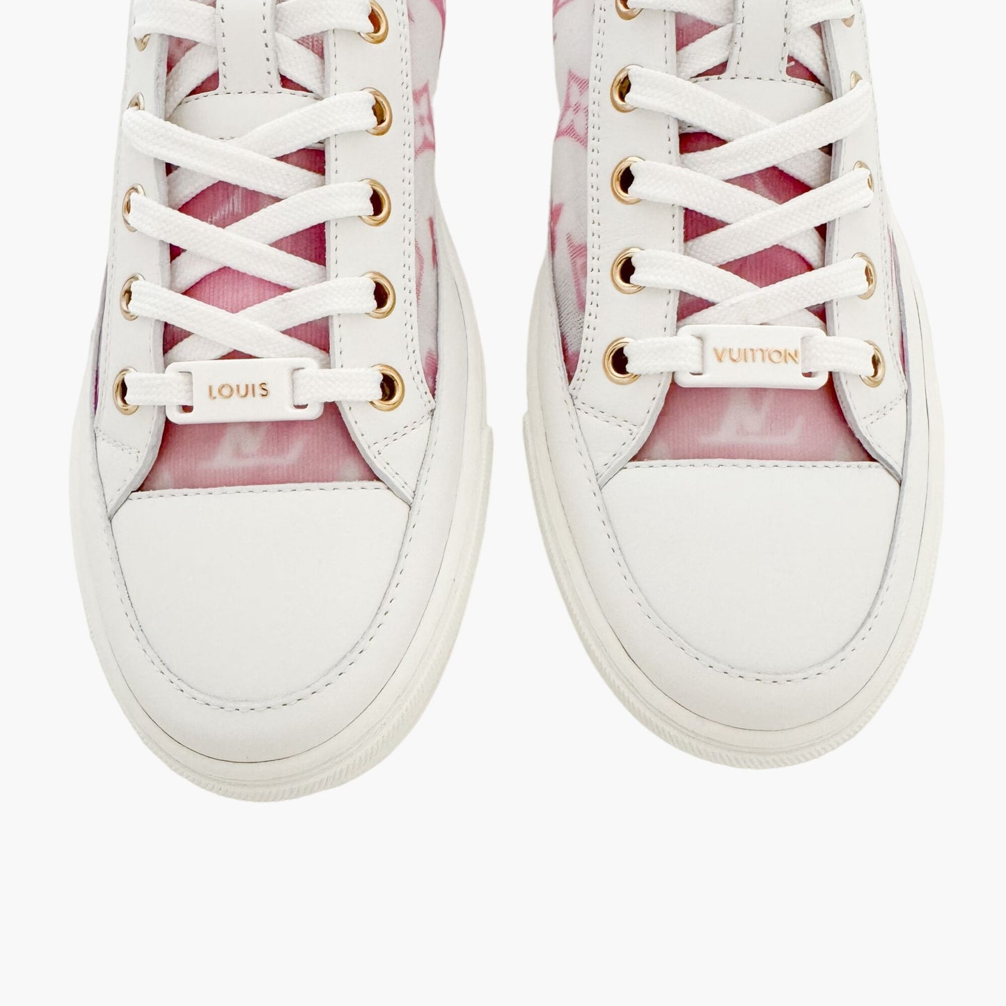 Louis Vuitton Stellar Sneaker in Pink & White Monogram Mesh Size 37