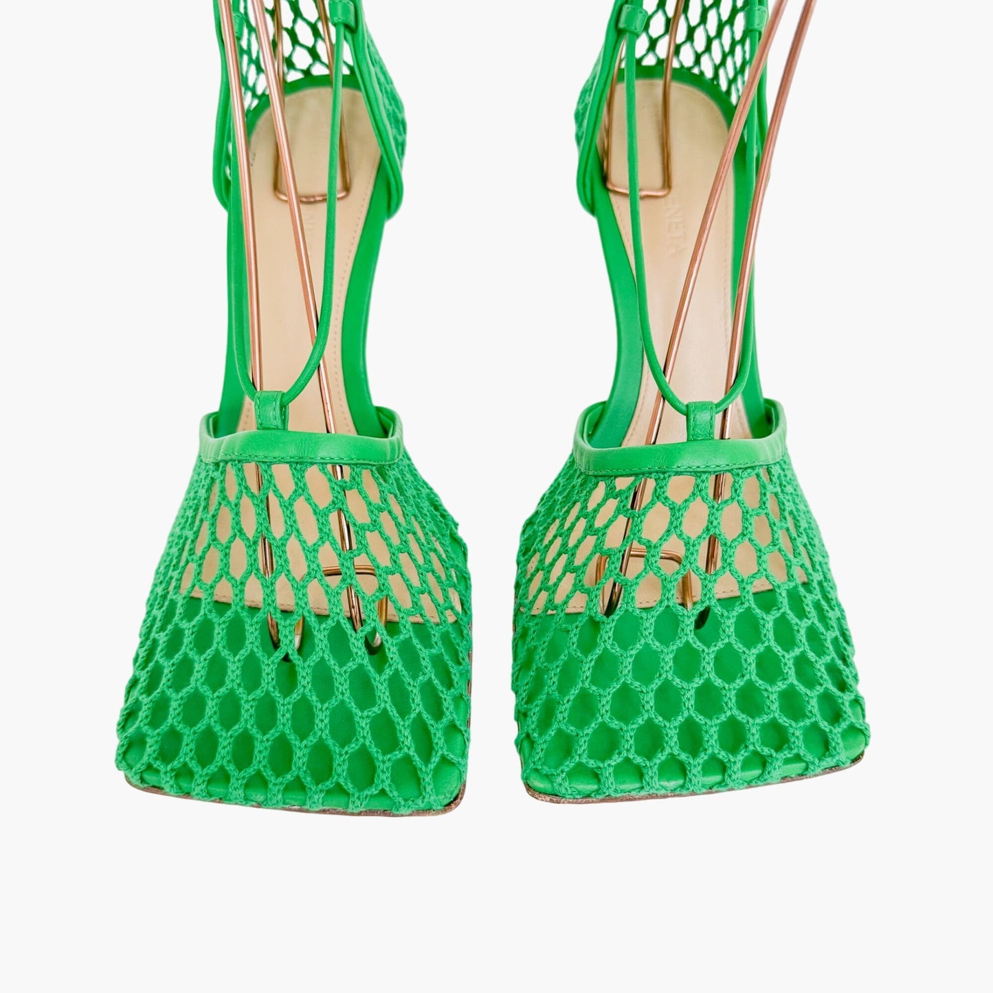 Bottega Veneta Stretch Lace-Up Sandals in Green Size 38