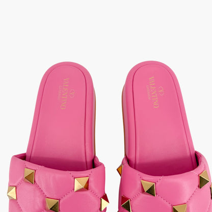 Valentino Garavani Roman Stud Platform Slide Sandals Pink Size 39