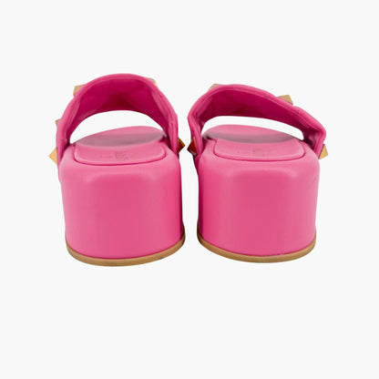 Valentino Garavani Roman Stud Platform Slide Sandals Pink Size 39