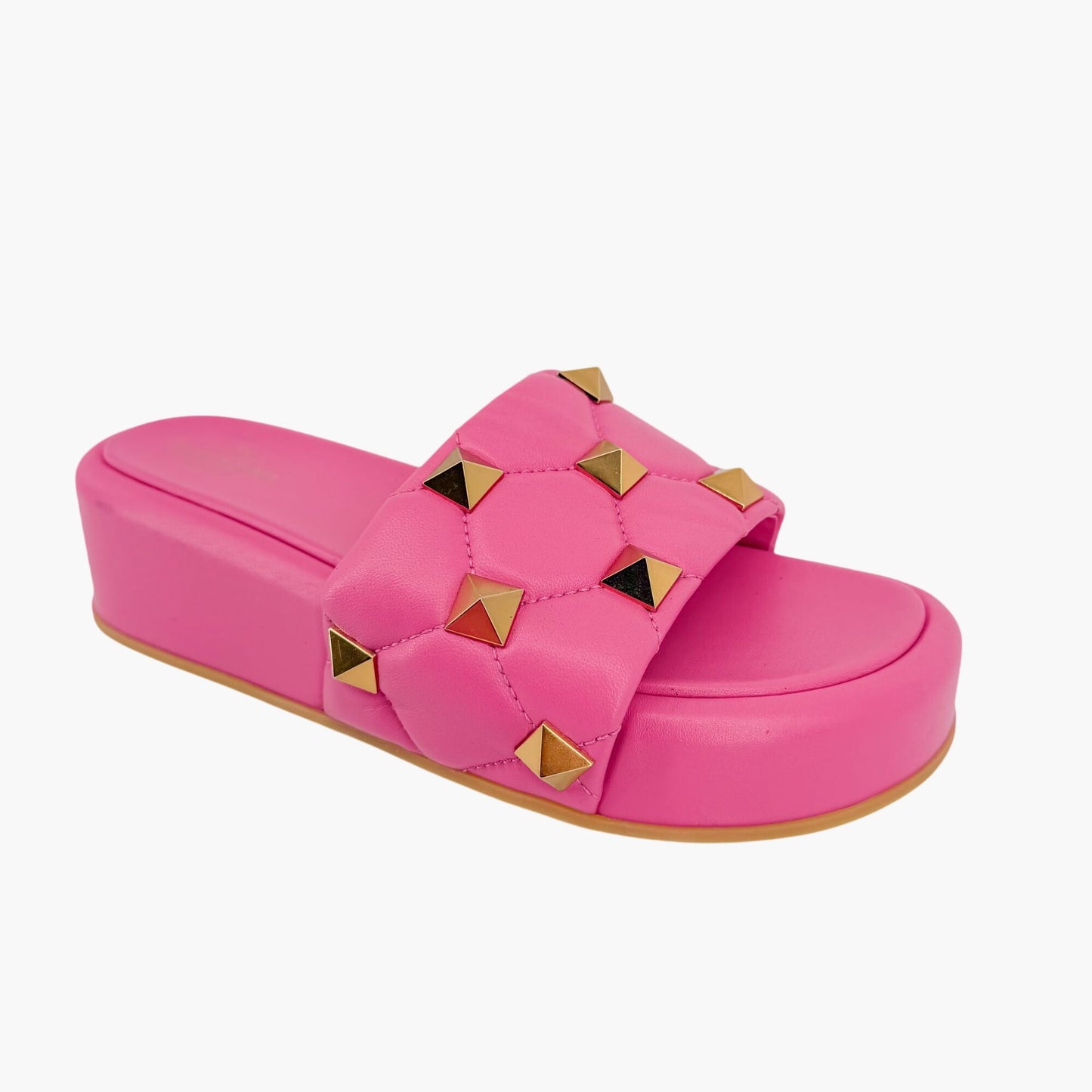 Valentino Garavani Roman Stud Platform Slide Sandals Pink Size 39