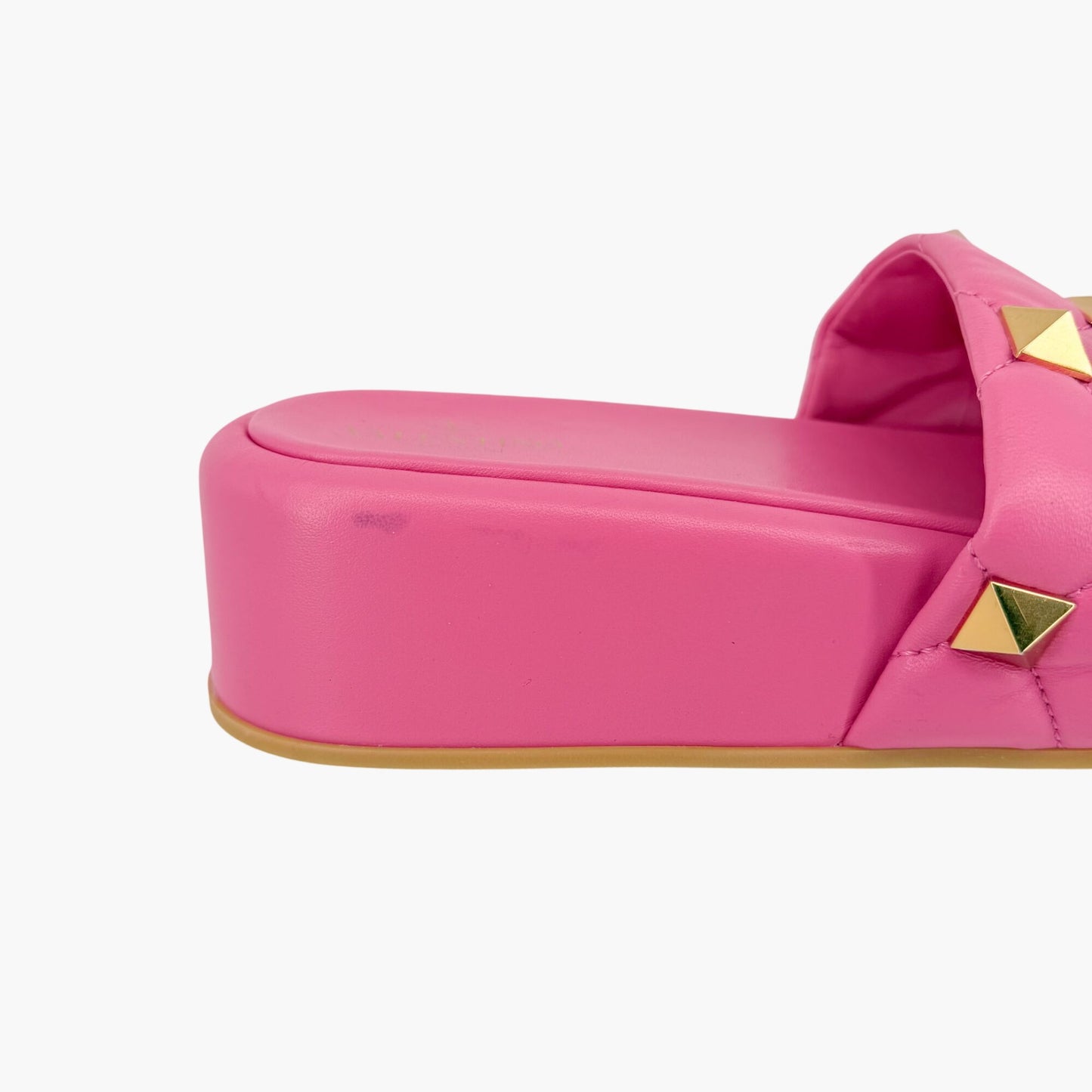 Valentino Garavani Roman Stud Platform Slide Sandals Pink Size 39