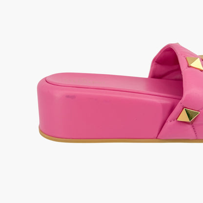 Valentino Garavani Roman Stud Platform Slide Sandals Pink Size 39