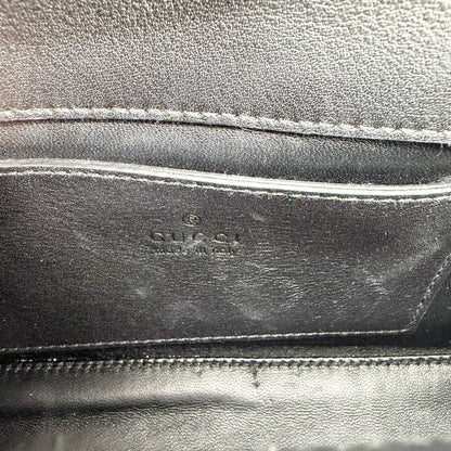 Gucci Bamboo Night Black Leather Chain Clutch