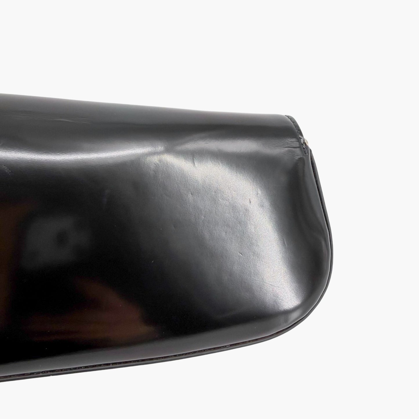 Gucci Bamboo Night Black Leather Chain Clutch