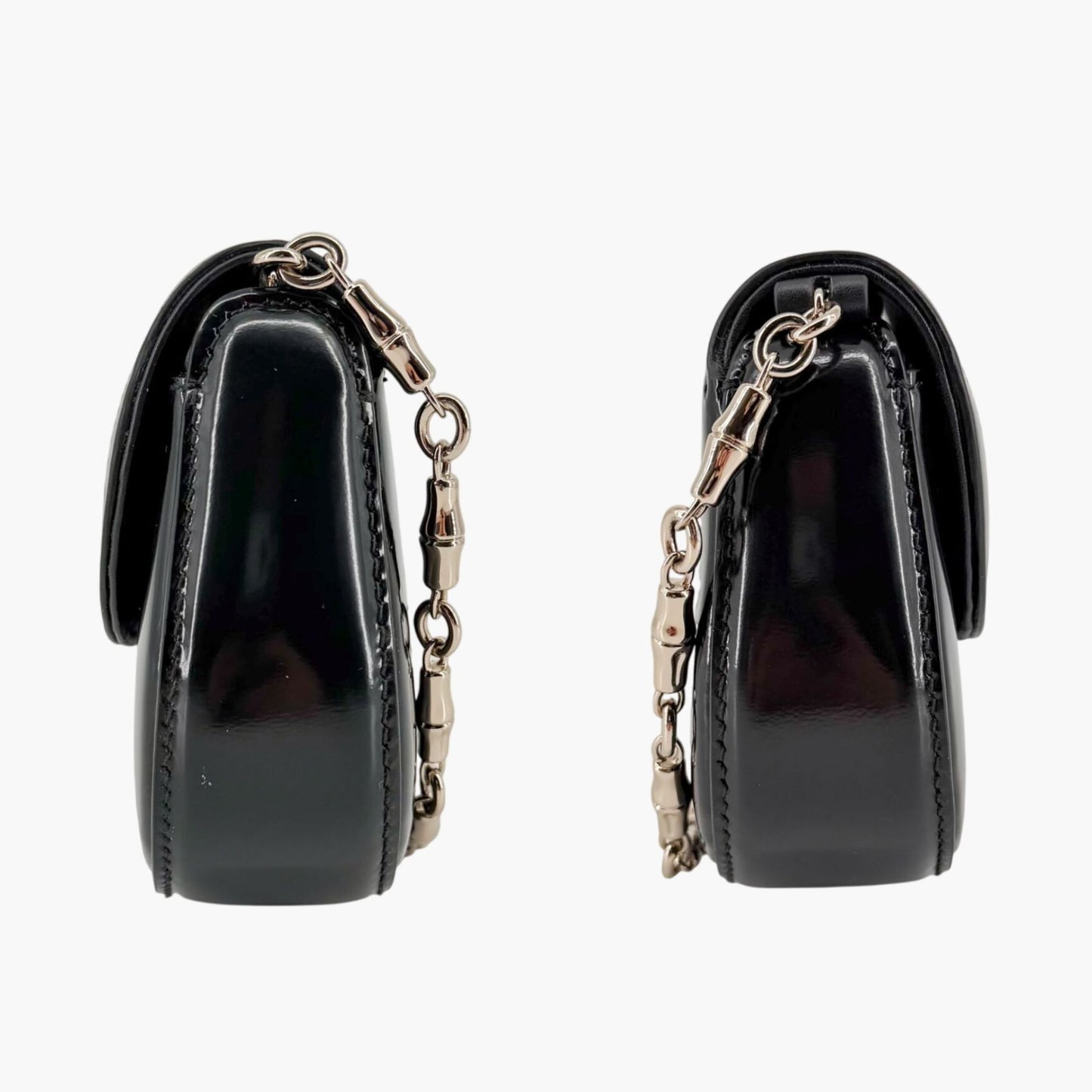 Gucci Bamboo Night Black Leather Chain Clutch