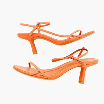 The Row Bare Sandal in Orange Leather Size 37