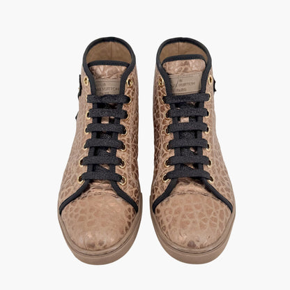 Louis Vuitton Punchy LV High Top Sneakers Gold Size 37.5