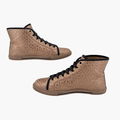Louis Vuitton Punchy LV High Top Sneakers Gold Size 37.5
