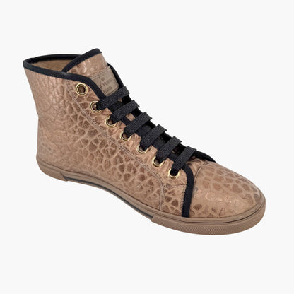 Louis Vuitton Punchy LV High Top Sneakers Gold Size 37.5
