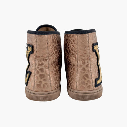 Louis Vuitton Punchy LV High Top Sneakers Gold Size 37.5