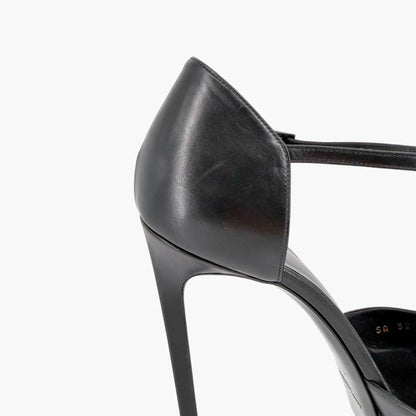 Saint Laurent Janis T Strap Platform Pumps Black Size 40.5