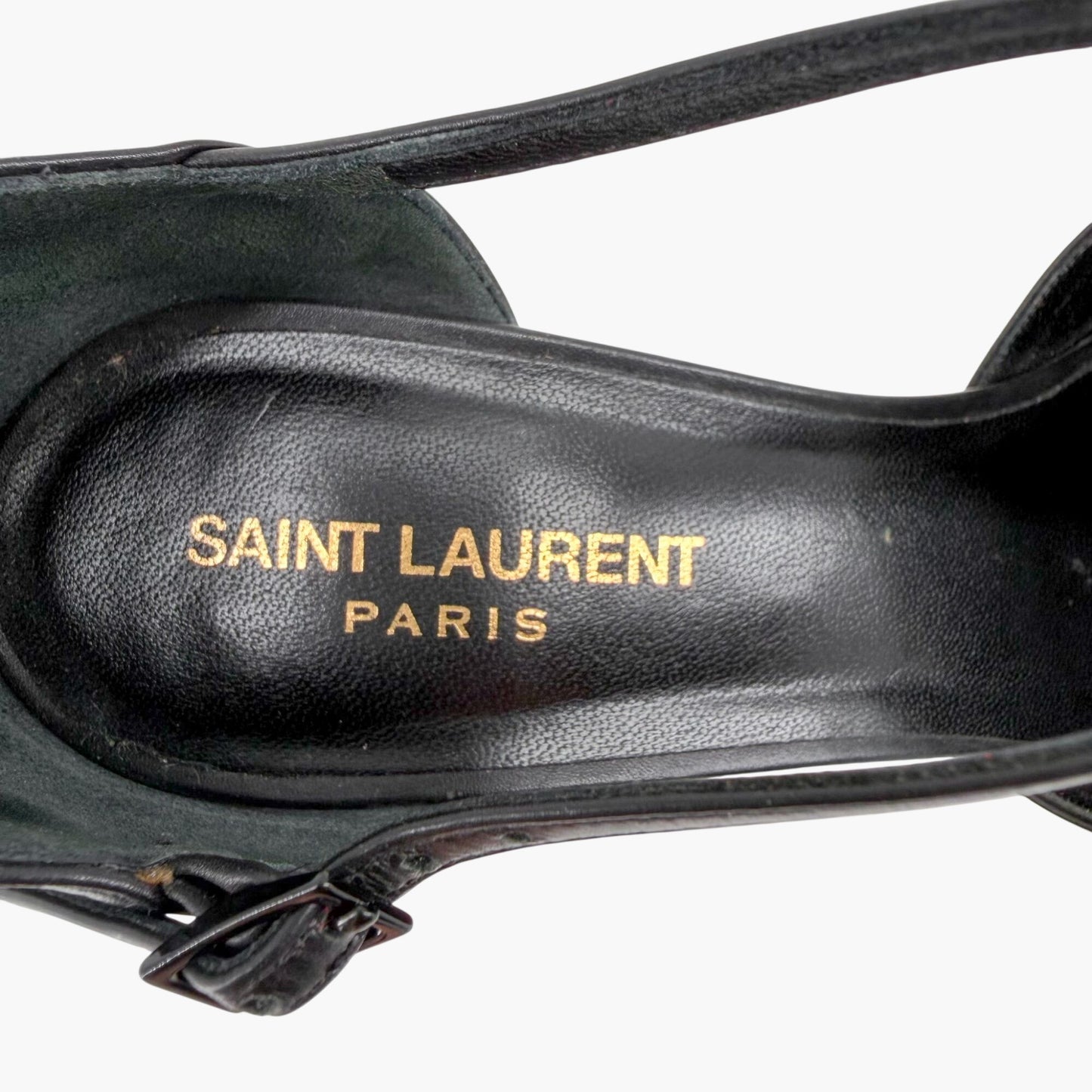 Saint Laurent Janis T Strap Platform Pumps Black Size 40.5