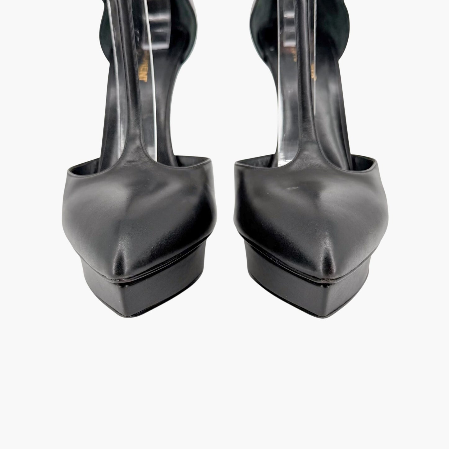 Saint Laurent Janis T Strap Platform Pumps Black Size 40.5