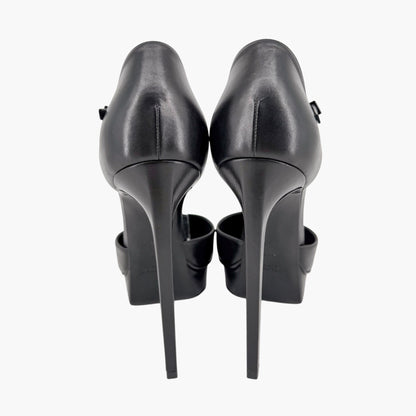 Saint Laurent Janis T Strap Platform Pumps Black Size 40.5