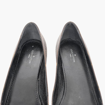 Louis Vuitton Fetish Cap Toe Ballet Flats in Brown Monogram Canvas Size 37.5