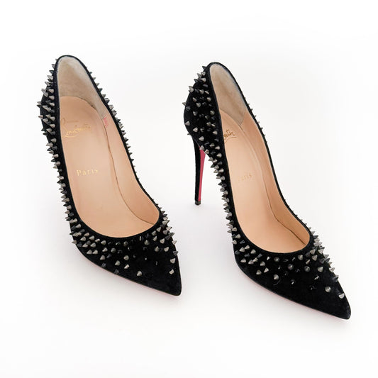 Christian Louboutin Escarpic 100 in Black Veau Velours Size 37.5