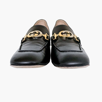 Gucci Zumi GG Loafer Pumps in Black Leather Size 39.5