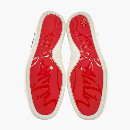 Christian Louboutin Louis Strass High Top Crystal-Embellished Sneakers in Metallic Navy Size 39