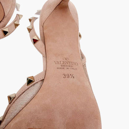 Valentino Garavani Rockstud Slingback Pumps in Beige Mesh Size 39.5