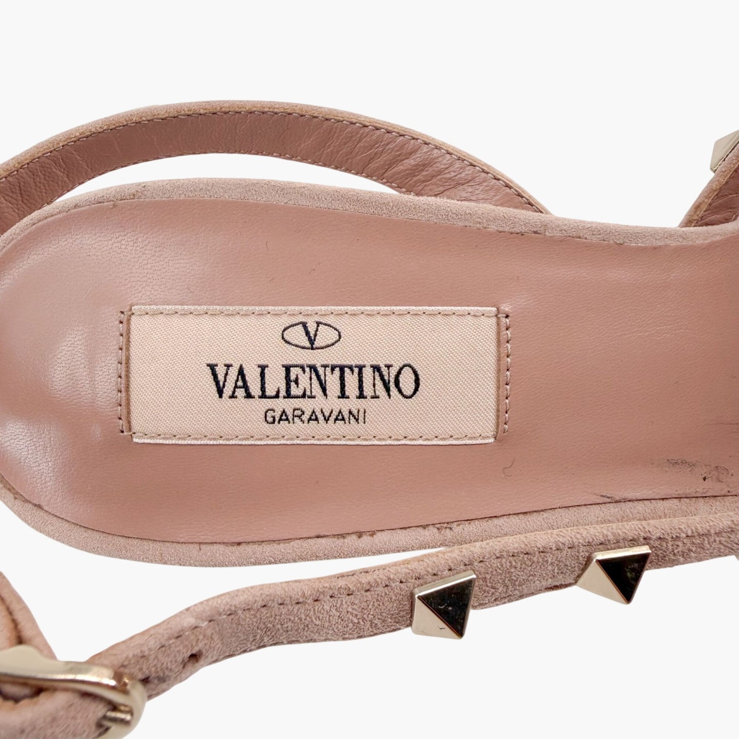 Valentino Garavani Rockstud Slingback Pumps in Beige Mesh Size 39.5