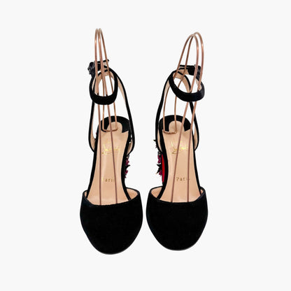 Christian Louboutin Madonaflor 100 Embellished Velvet Pumps – Size 38