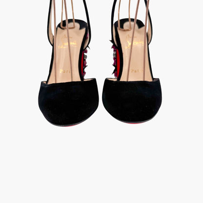 Christian Louboutin Madonaflor 100 Embellished Velvet Pumps – Size 38