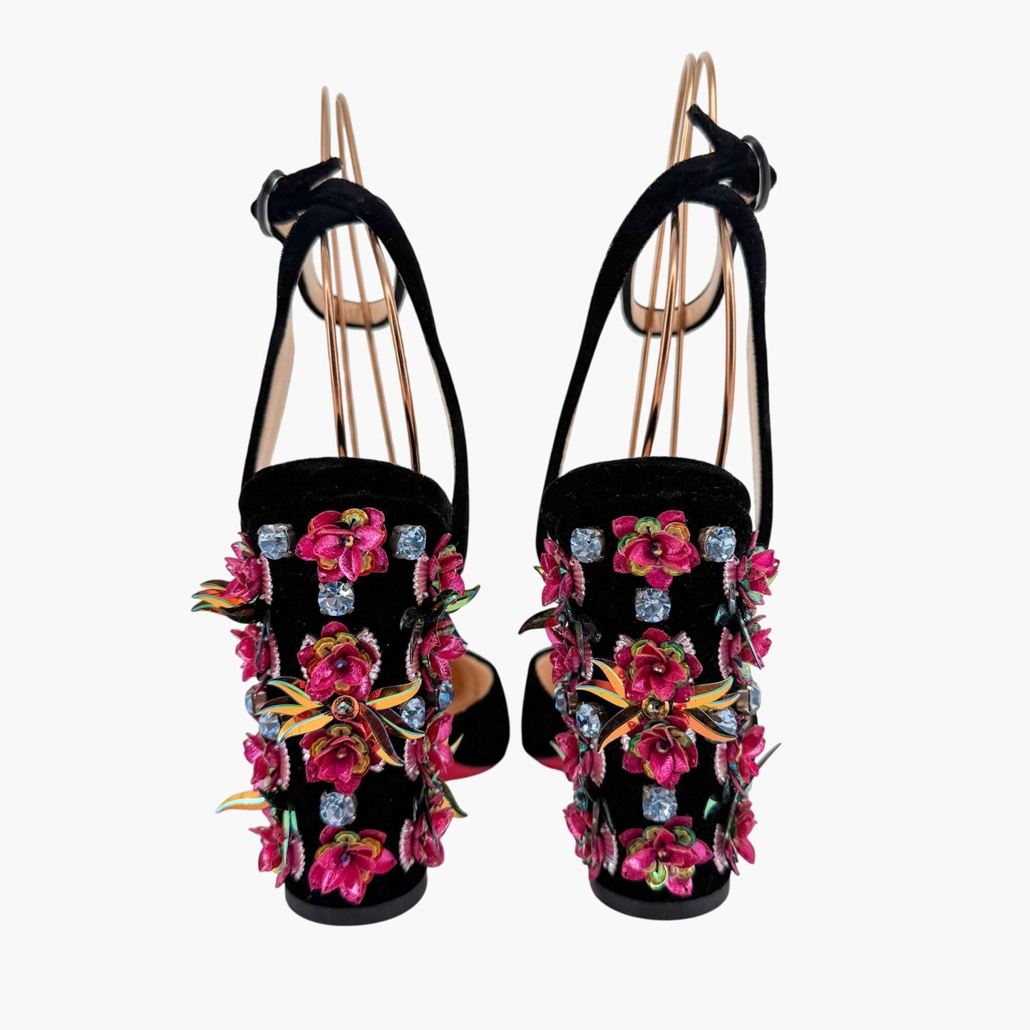 Christian Louboutin Madonaflor 100 Embellished Velvet Pumps – Size 38